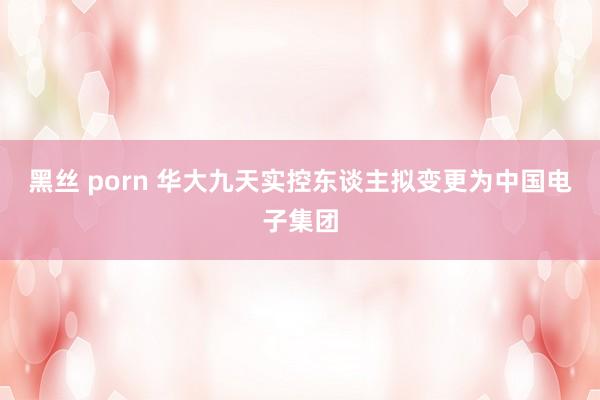 黑丝 porn 华大九天实控东谈主拟变更为中国电子集团