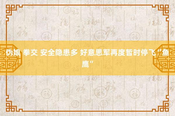 伪娘 拳交 安全隐患多 好意思军再度暂时停飞“鱼鹰”