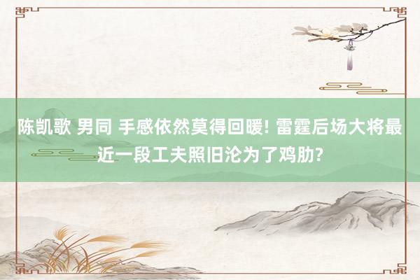 陈凯歌 男同 手感依然莫得回暖! 雷霆后场大将最近一段工夫照旧沦为了鸡肋?