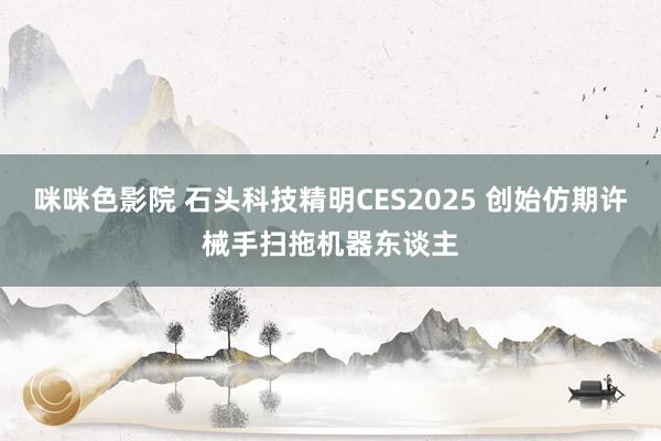 咪咪色影院 石头科技精明CES2025 创始仿期许械手扫拖机器东谈主