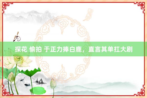 探花 偷拍 于正力捧白鹿，直言其单扛大剧