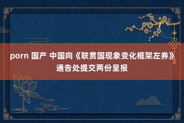 porn 国产 中国向《联贯国现象变化框架左券》通告处提交两份呈报