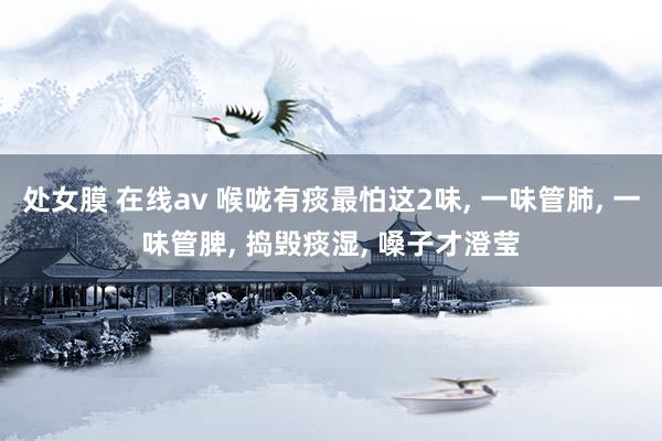 处女膜 在线av 喉咙有痰最怕这2味, 一味管肺, 一味管脾, 捣毁痰湿, 嗓子才澄莹