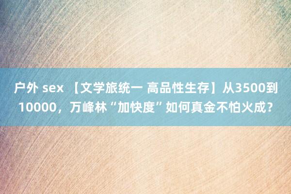 户外 sex 【文学旅统一 高品性生存】从3500到10000，万峰林“加快度”如何真金不怕火成？