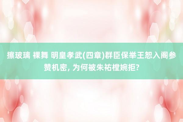 擦玻璃 裸舞 明皇孝武(四章)群臣保举王恕入阁参赞机密, 为何被朱祐樘婉拒?