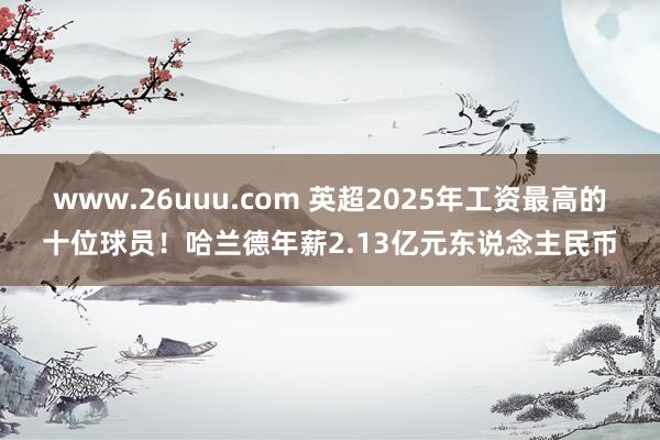 www.26uuu.com 英超2025年工资最高的十位球员！哈兰德年薪2.13亿元东说念主民币