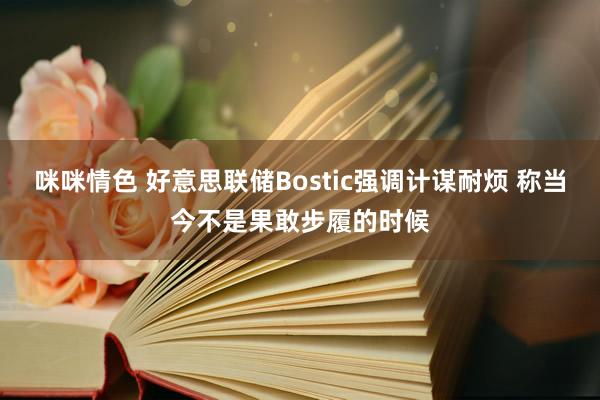 咪咪情色 好意思联储Bostic强调计谋耐烦 称当今不是果敢步履的时候