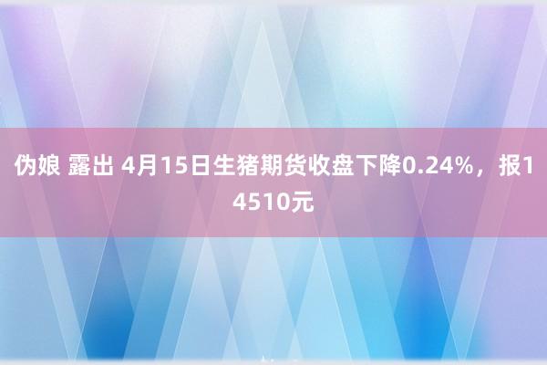 伪娘 露出 4月15日生猪期货收盘下降0.24%，报14510元
