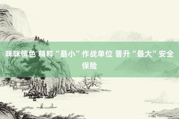 咪咪情色 精粹“最小”作战单位 晋升“最大”安全保险
