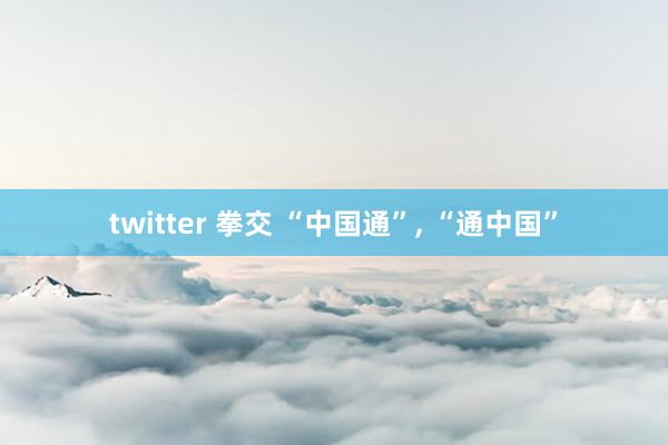twitter 拳交 “中国通”, “通中国”